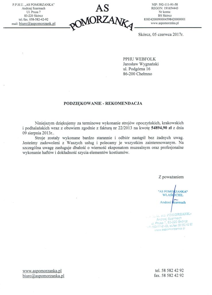 List referencyjny – Pomorzanka