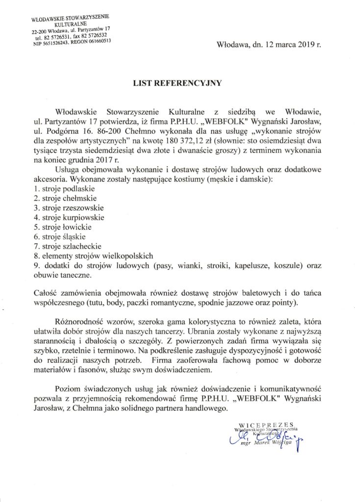 List referencyjny – Włodawa