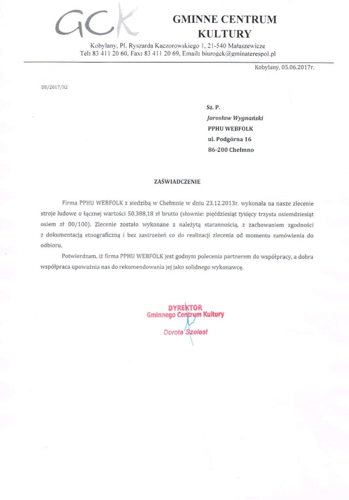 List referencyjny – Kobylany